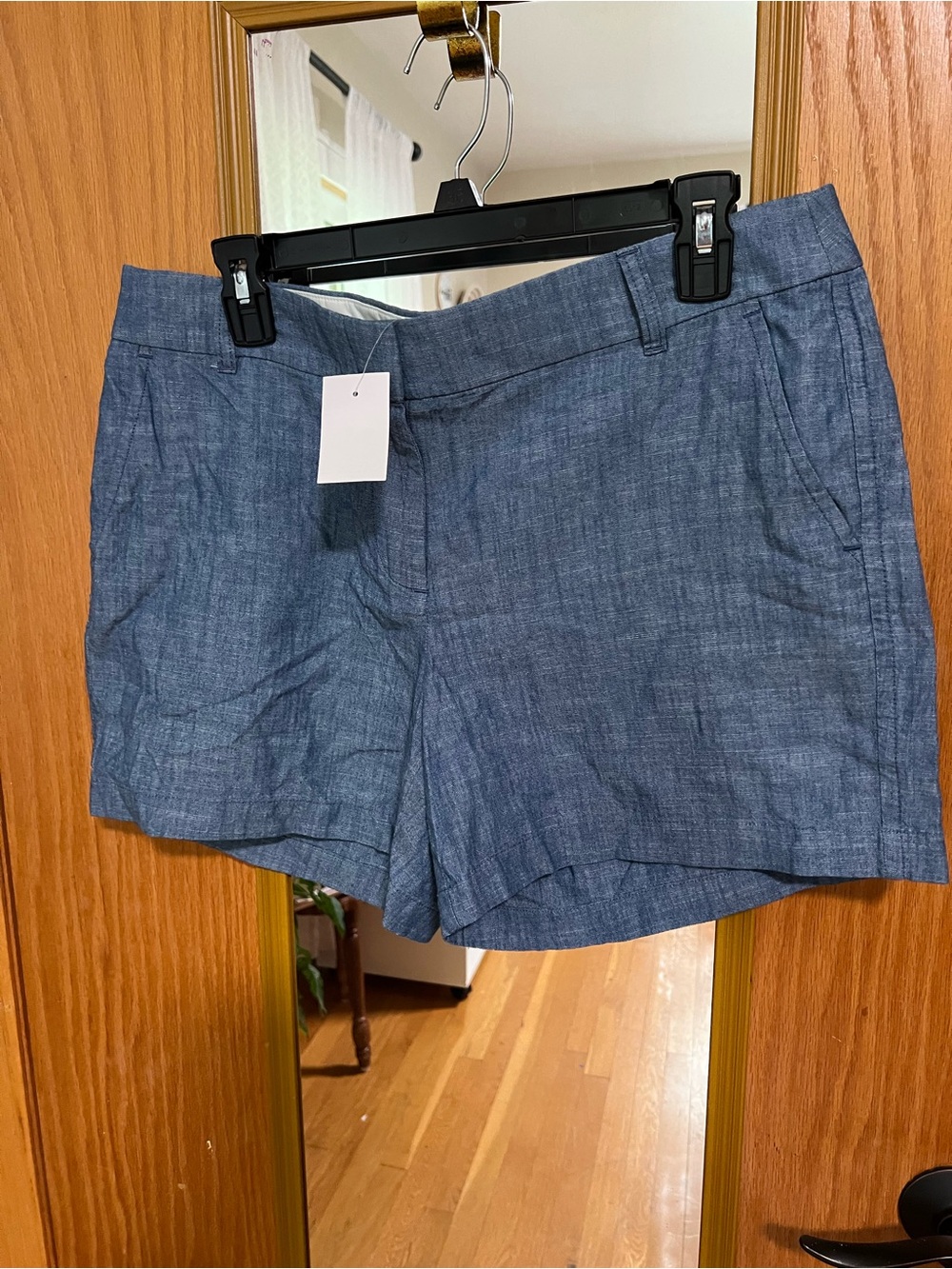 J. Crew Chambray-Look Blue Bermuda Shorts
